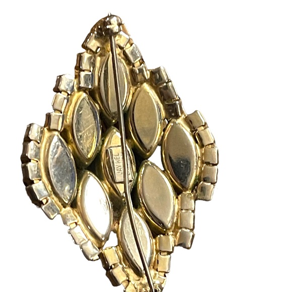 Vintage 1950s Jay Kell Ruby red Ab Crystal fancy brooch - Picture 3 of 4